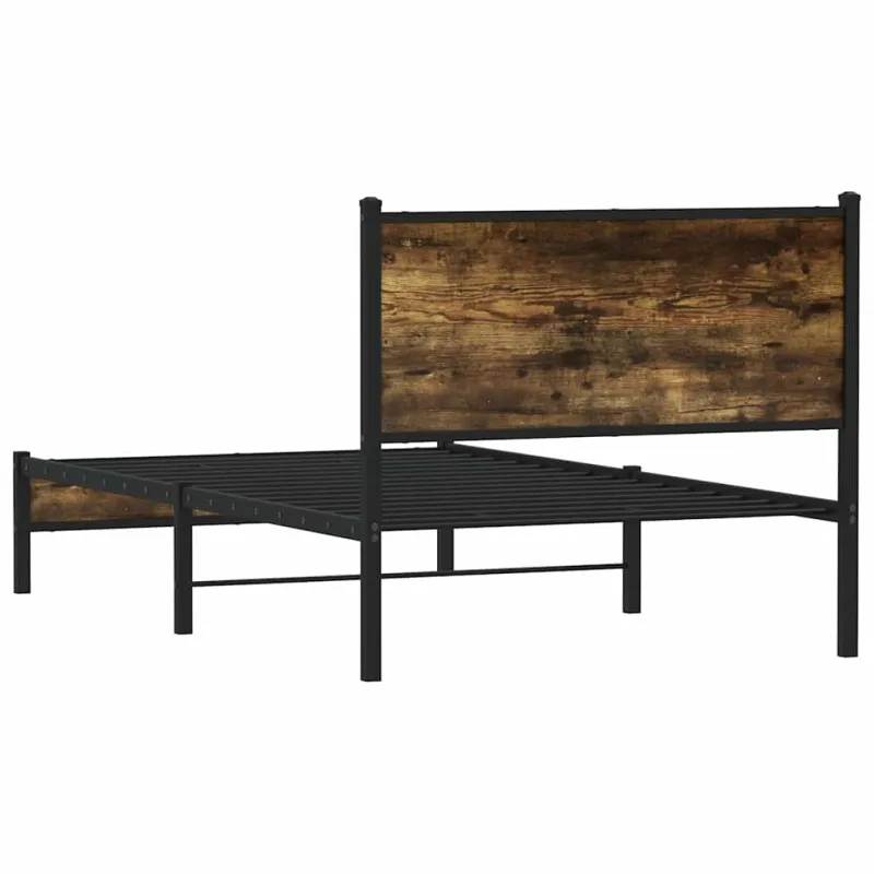 Lovos rėmas be čiužinio, dūminio ąžuolo, 100x200cm, metalas