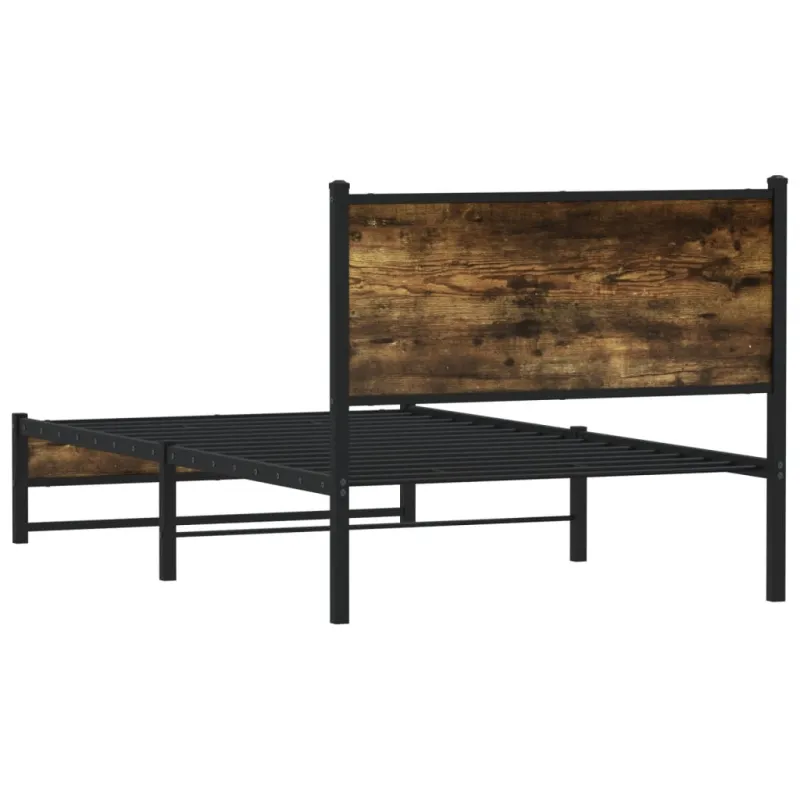 Lovos rėmas be čiužinio, dūminio ąžuolo, 107x203cm, metalas