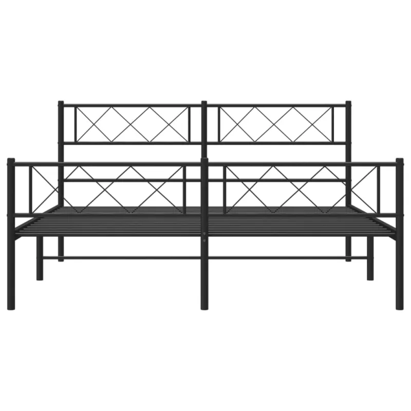 Lovos rėmas su galvūgaliu/kojūgaliu, juodas, 140x190cm, metalas