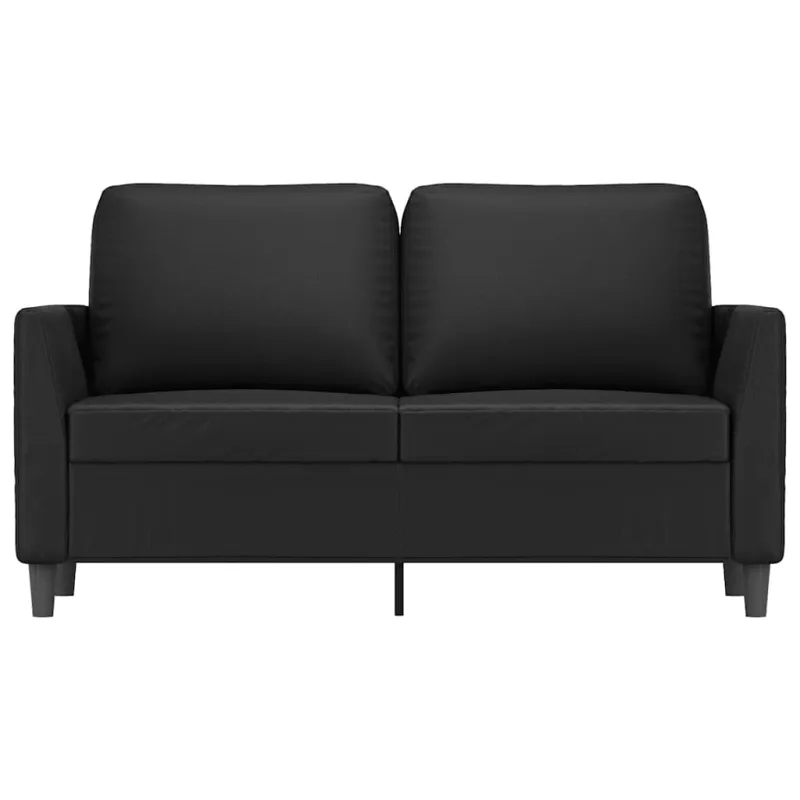 Dvivietė sofa, juodos spalvos, 120cm, dirbtinė oda
