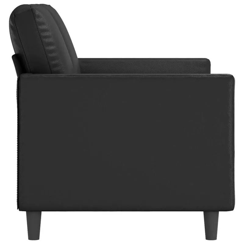 Dvivietė sofa, juodos spalvos, 120cm, dirbtinė oda