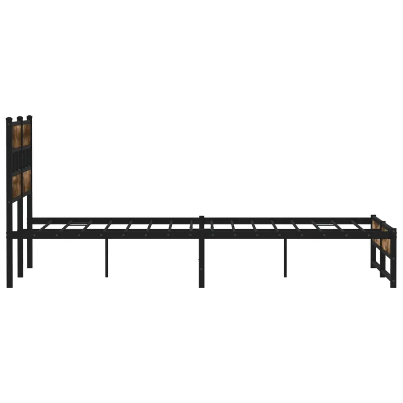 Lovos rėmas be čiužinio, dūminio ąžuolo, 150x200cm, metalas