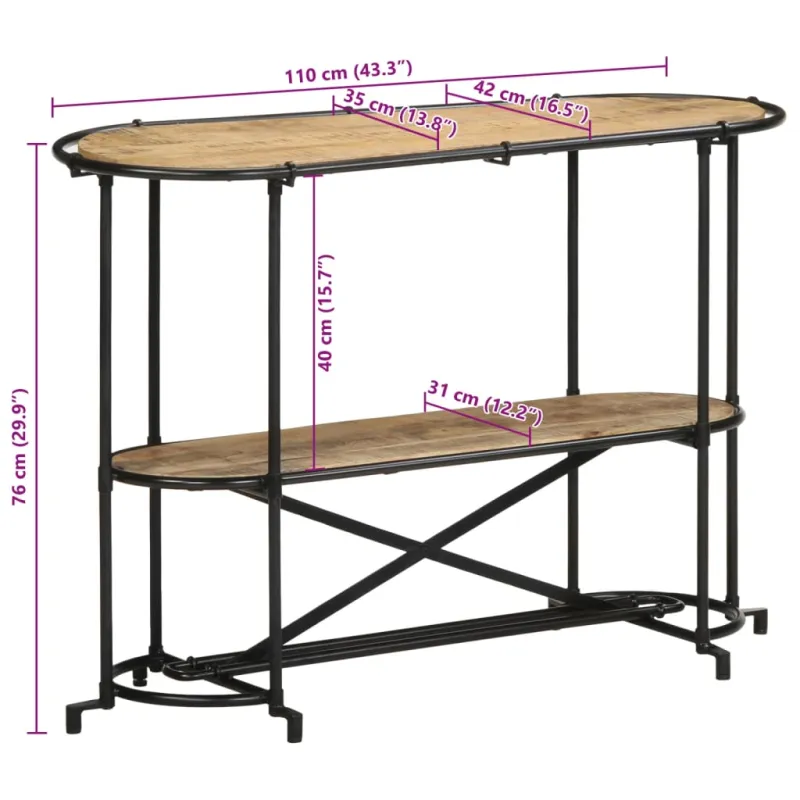 Konsolinis staliukas, 110x42x76cm, mango medienos masyvas