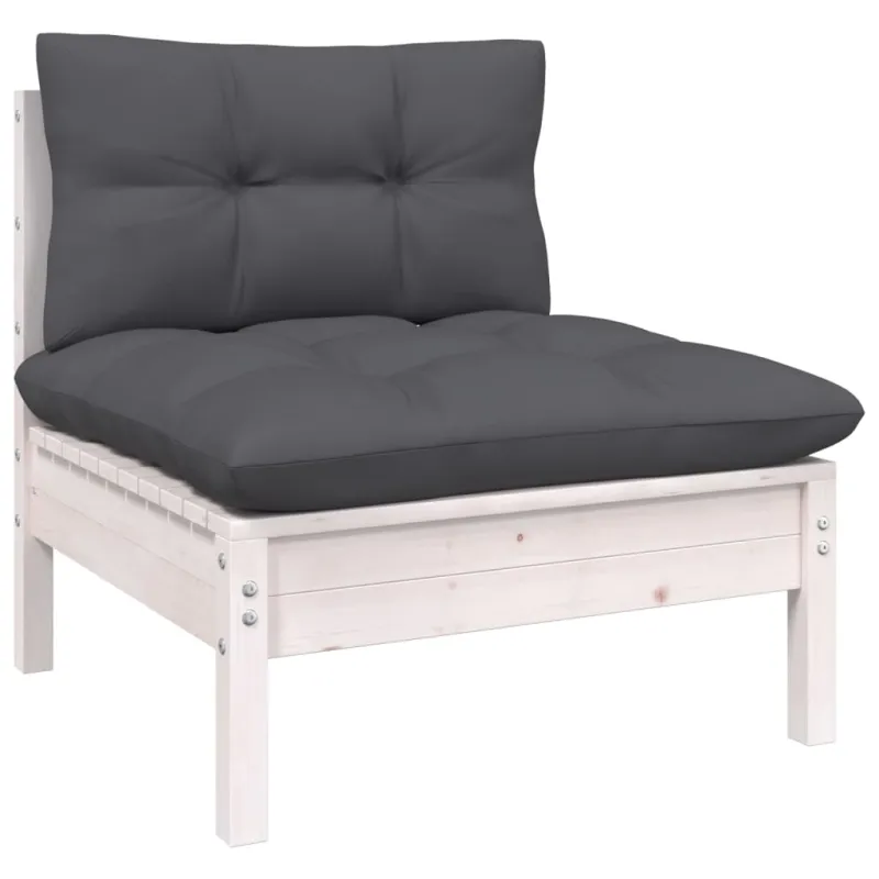 Sodo komplekti, 6 osaa, valkoinen, mäntypuuta, tyynyt mukana
