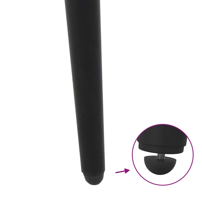 Kavos staliuko kojelės, kūginės, 4 vnt., juodos, 42-43 cm, plienas