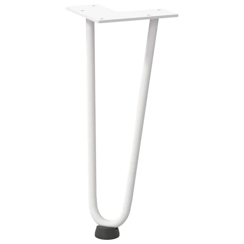 Kavos staliuko kojelės, 4 vnt., baltos, 30 cm, plienas, segtukai