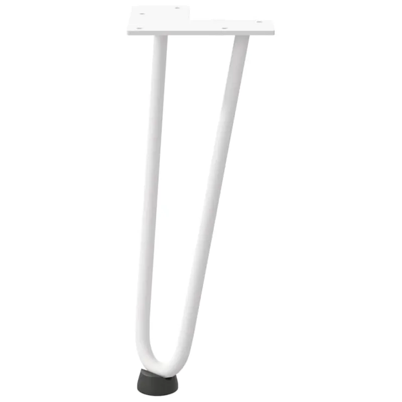 Kavos staliuko kojelės, 4 vnt., baltos, 30 cm, plienas, segtukai