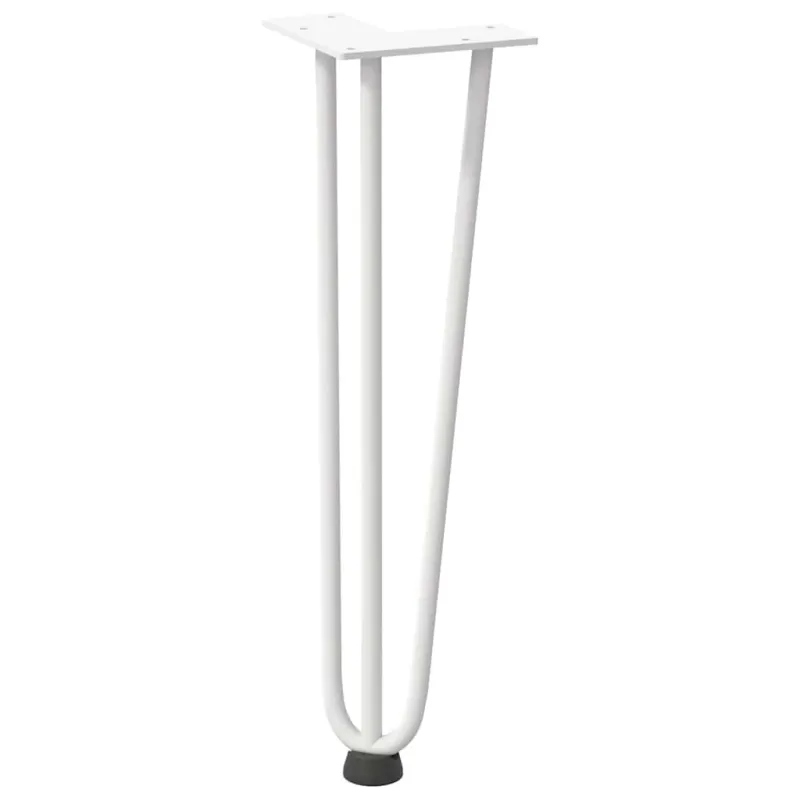 Kavos staliuko kojelės, 4 vnt., baltos, 42 cm, plienas, segtukai