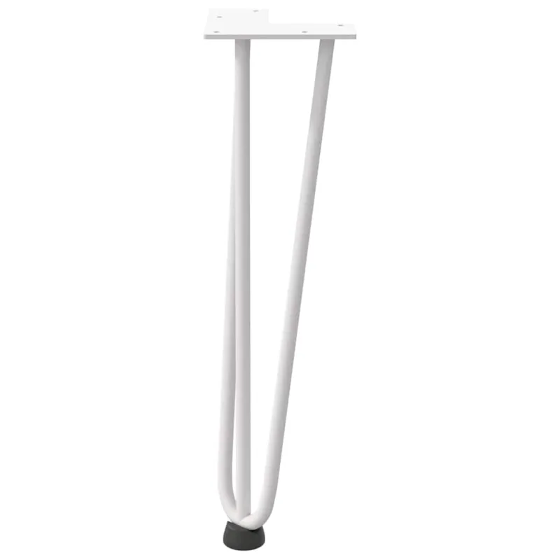 Kavos staliuko kojelės, 4 vnt., baltos, 42 cm, plienas, segtukai