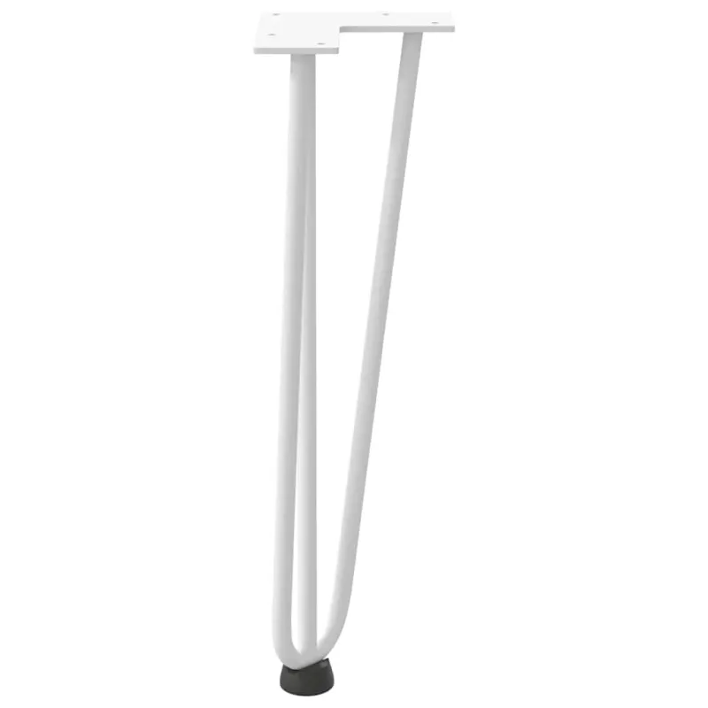 Kavos staliuko kojelės, 4 vnt., baltos, 42 cm, plienas, segtukai