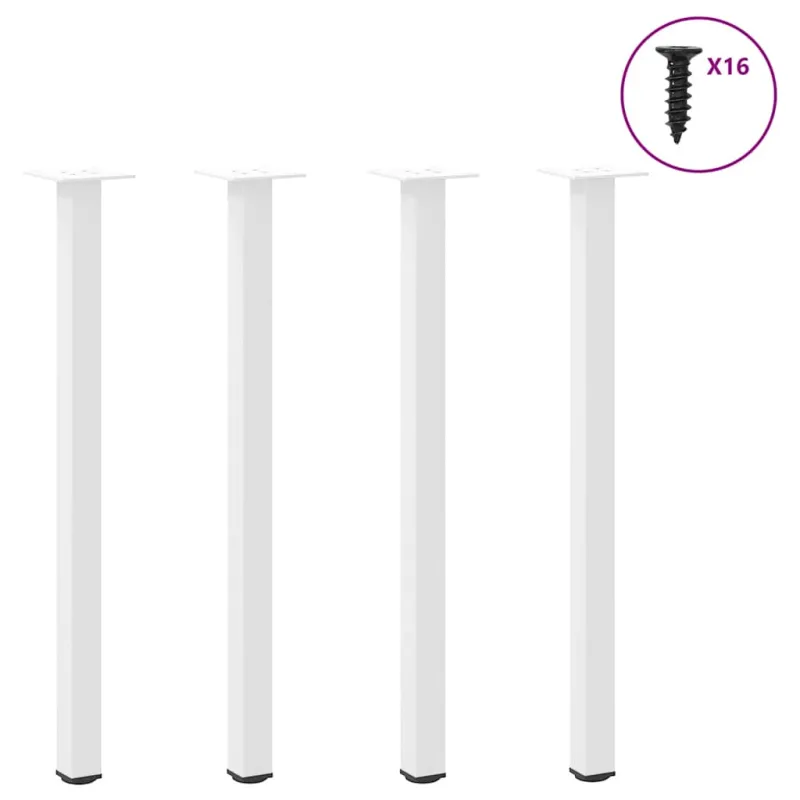 Konsolinio stalo kojelės, 4 vnt., baltos, 72-74 cm, plienas