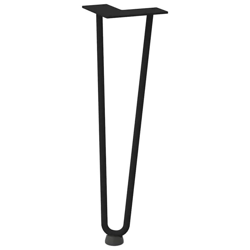 Kavos staliuko kojelės, 4 vnt., juodos, 42 cm, plienas, segtukai