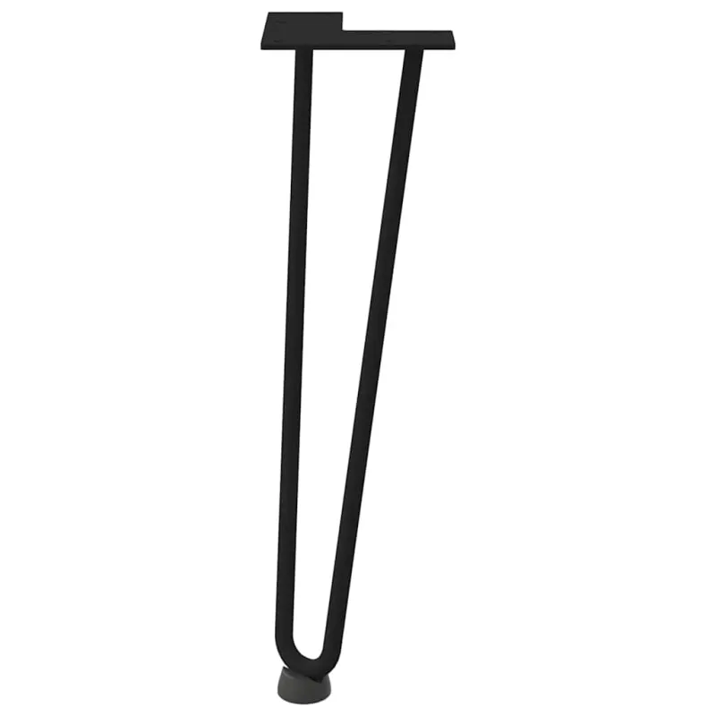 Kavos staliuko kojelės, 4 vnt., juodos, 42 cm, plienas, segtukai