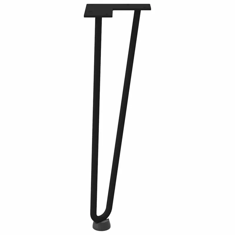 Kavos staliuko kojelės, 4 vnt., juodos, 42 cm, plienas, segtukai
