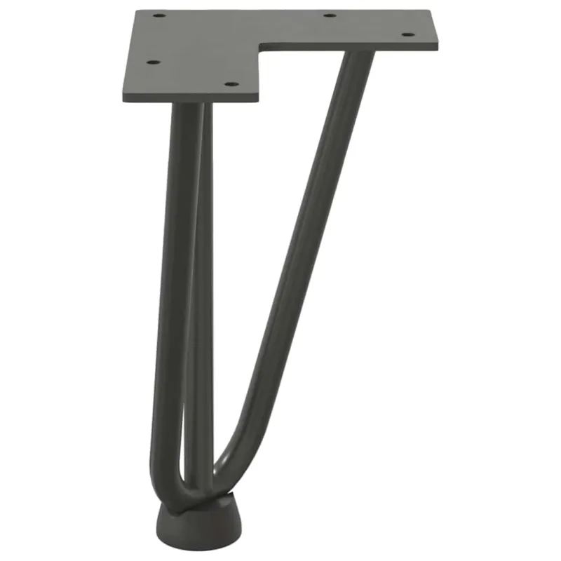 Kavos staliuko kojelės, 4 vnt., antracito spalvos, 20 cm, plienas