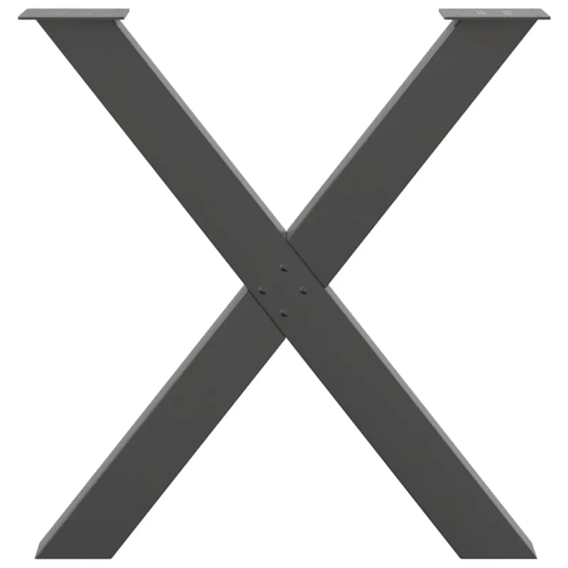Valgomojo stalo kojos, X formos, 2 vnt., antracito spalvos, 70x(72-73) cm, plienas