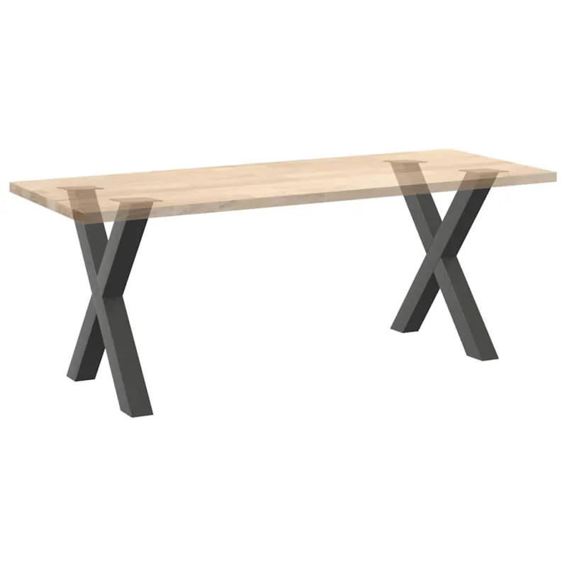 Valgomojo stalo kojos, X formos, 2 vnt., antracito spalvos, 70x(72-73) cm, plienas
