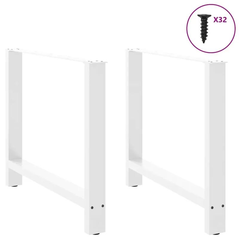 Valgomojo stalo kojos, baltos, 2 vnt., 90x(72-73) cm, plienas