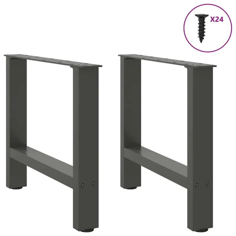 Kavos staliuko kojos, antracito spalvos, 2 vnt., 60x(42-43) cm, plienas