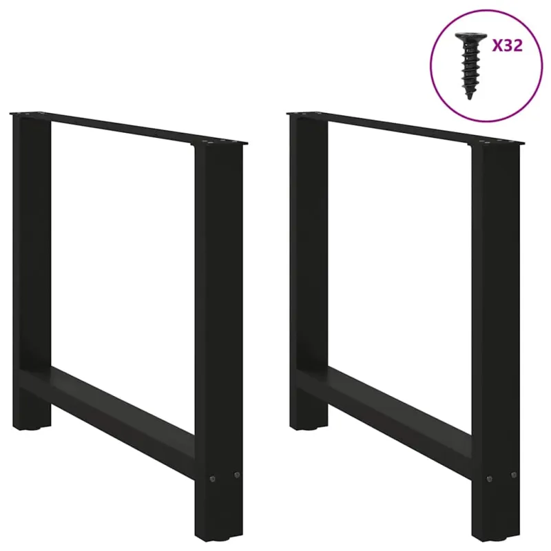 Valgomojo stalo kojos, juodos, 2 vnt., 100 x (72-73) cm, plienas