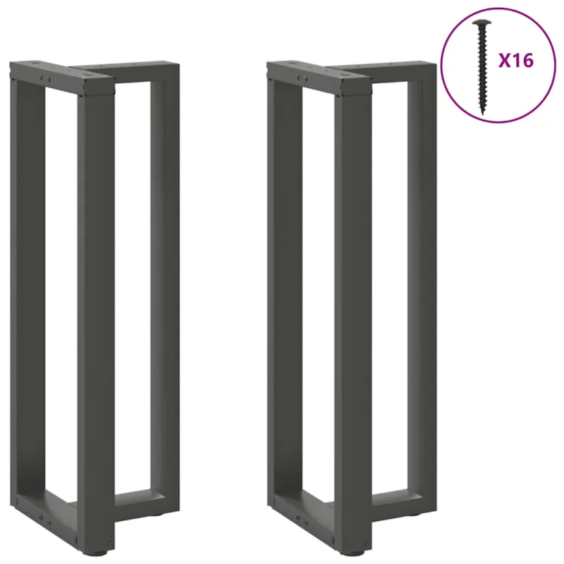 Baro stalo kojos, T formos, 2 vnt., antracito spalvos, 50x35x(110-111) cm, plienas