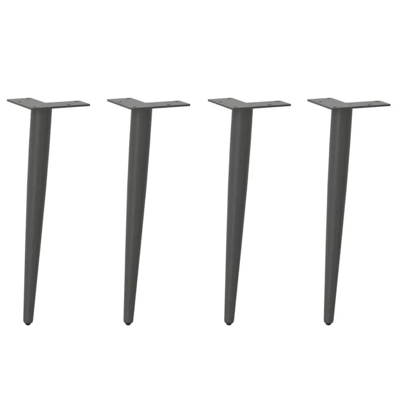 Kavos staliuko kojelės, 4 vnt., antracito spalvos, 30-31 cm, plienas, kūginės formos