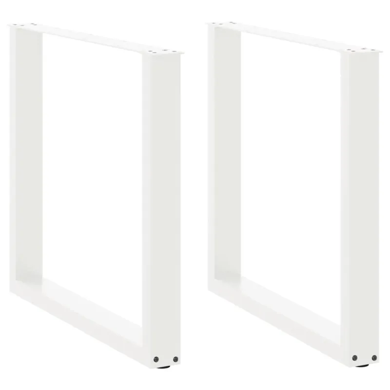 Valgomojo stalo kojelės, 2 vnt., U formos, baltos, 80x(72-73) cm, plienas