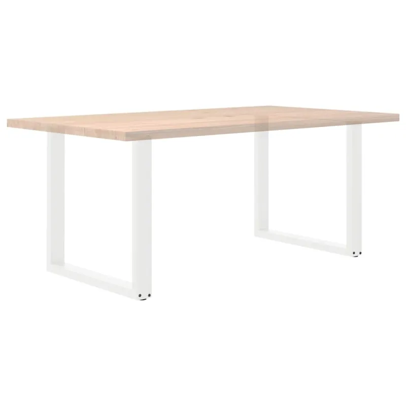 Valgomojo stalo kojelės, 2 vnt., U formos, baltos, 80x(72-73) cm, plienas
