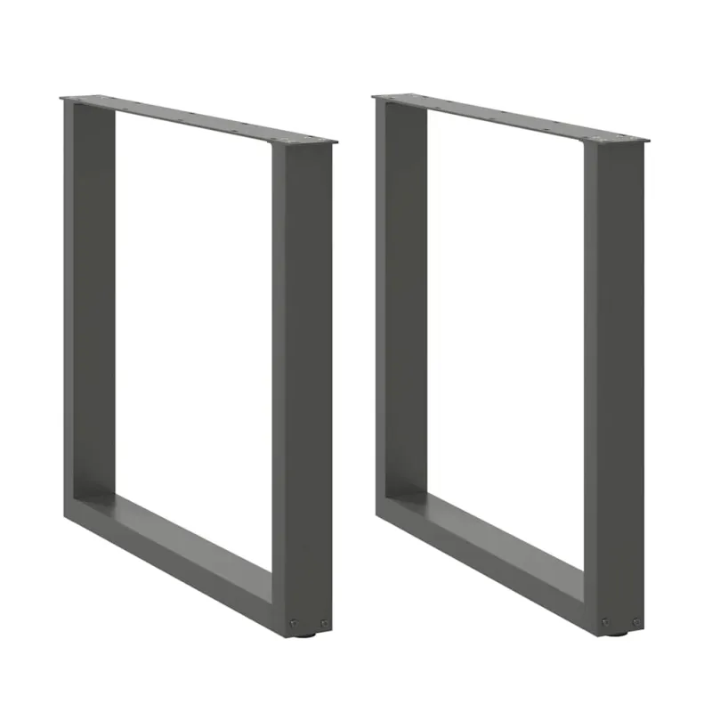 Valgomojo stalo kojos, U formos, 2 vnt., antracito spalvos, 90x(72-73) cm, plienas