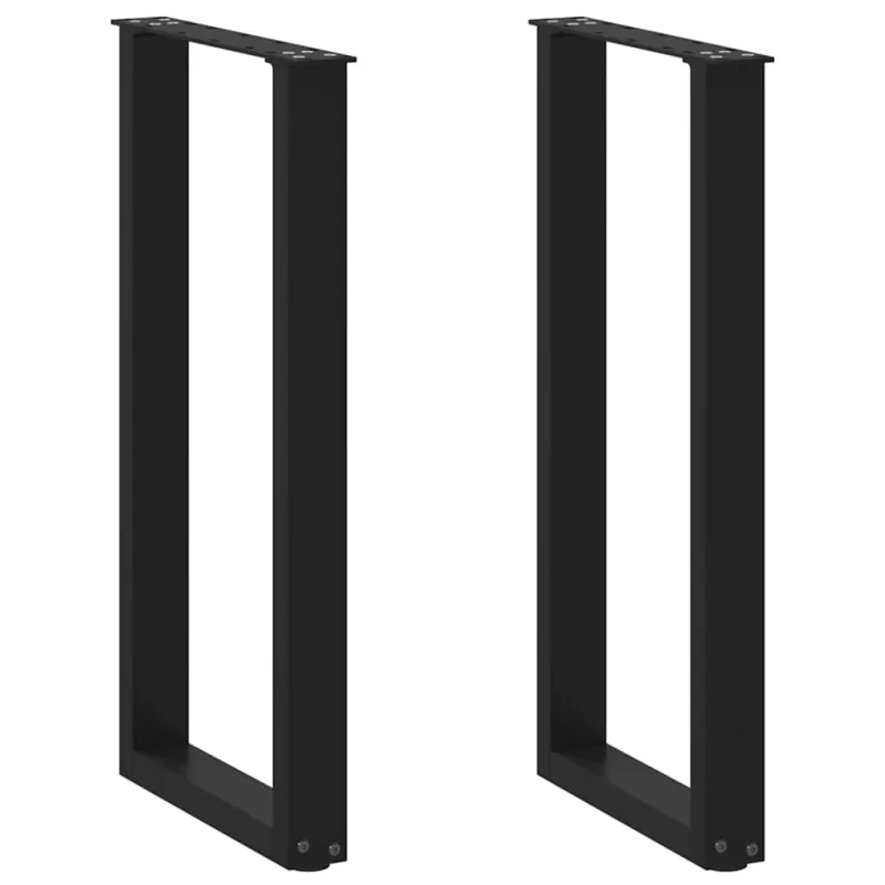 Konsolinio stalo kojelės, U formos, 2 vnt., juodos, 28x(72-73) cm, plienas