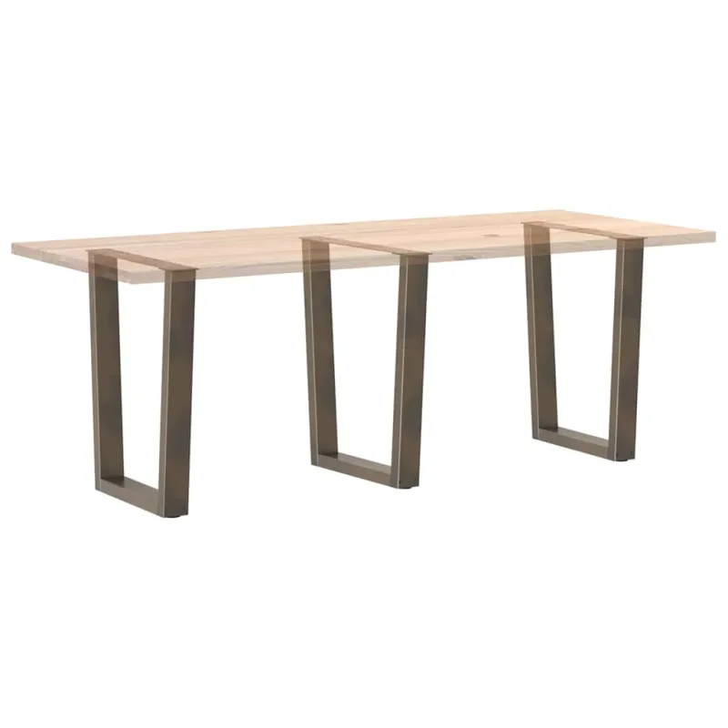Valgomojo stalo kojelės, V formos, 3 vnt., natūralus plienas, 70x(72-73,3) cm, plienas
