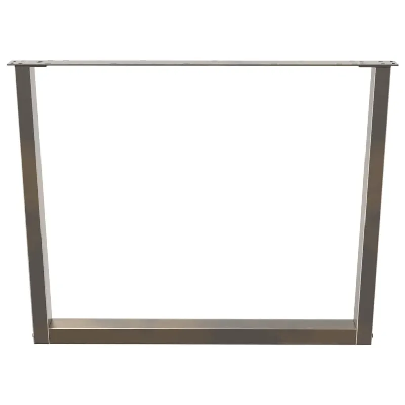 Valgomojo stalo kojelės, V formos, 3 vnt., natūralus plienas, 100 x (72-73,3) cm, plienas