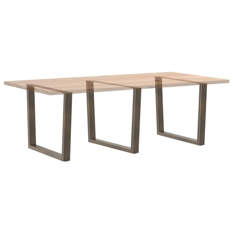 Valgomojo stalo kojelės, V formos, 3 vnt., natūralus plienas, 100 x (72-73,3) cm, plienas