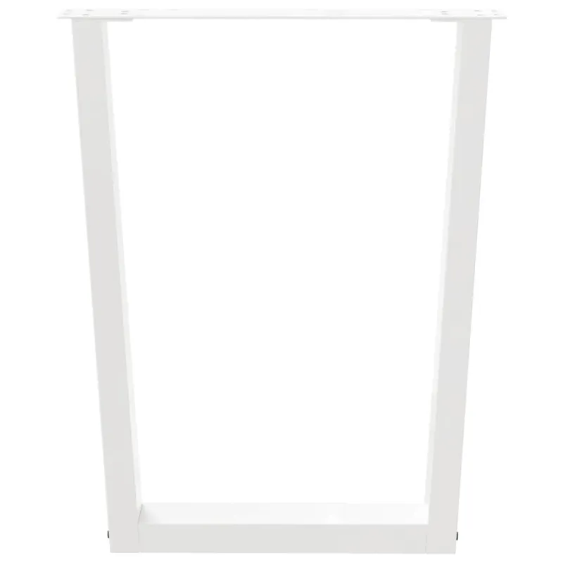 Valgomojo stalo kojelės, 3 vnt., baltos, 70x(72-73,3) cm, plienas, V formos