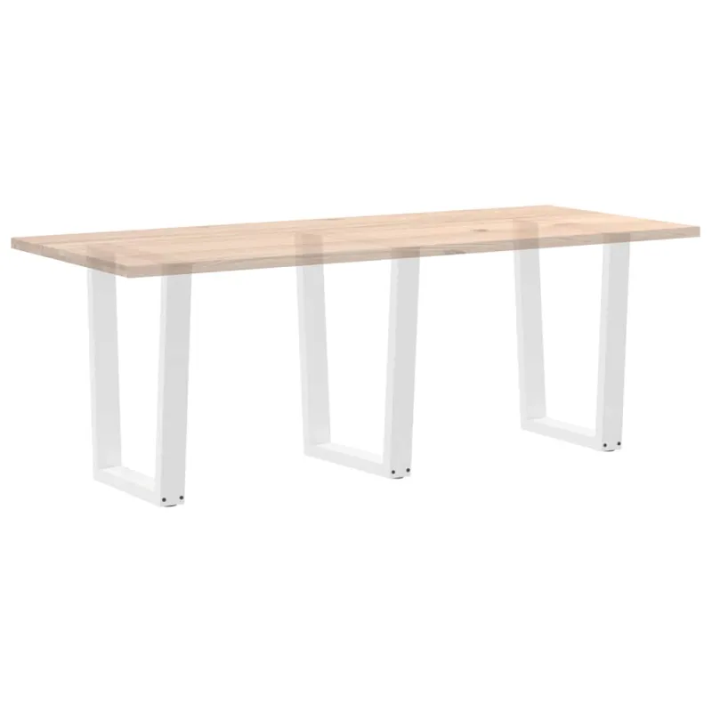 Valgomojo stalo kojelės, 3 vnt., baltos, 70x(72-73,3) cm, plienas, V formos