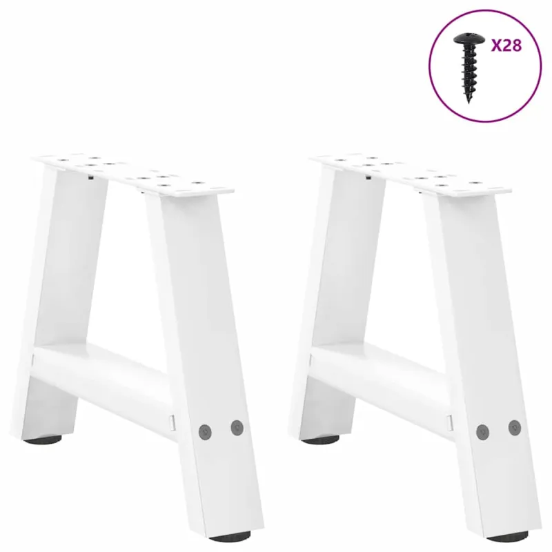 Kavos staliuko kojelės, A formos, 2 vnt., baltos, 50x(30-31) cm, plienas