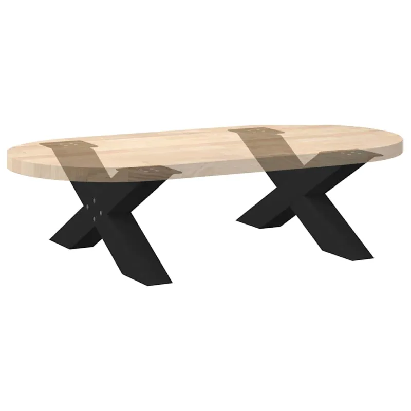 Kavos staliuko kojelės, 2 vnt., juodos, 70x(30-31) cm, plienas, X formos