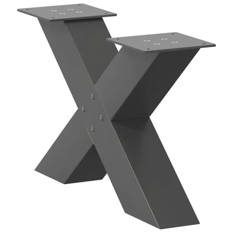 Kavos staliuko kojelės, 2 vnt., antracito spalvos, 50x(30-31) cm, plienas