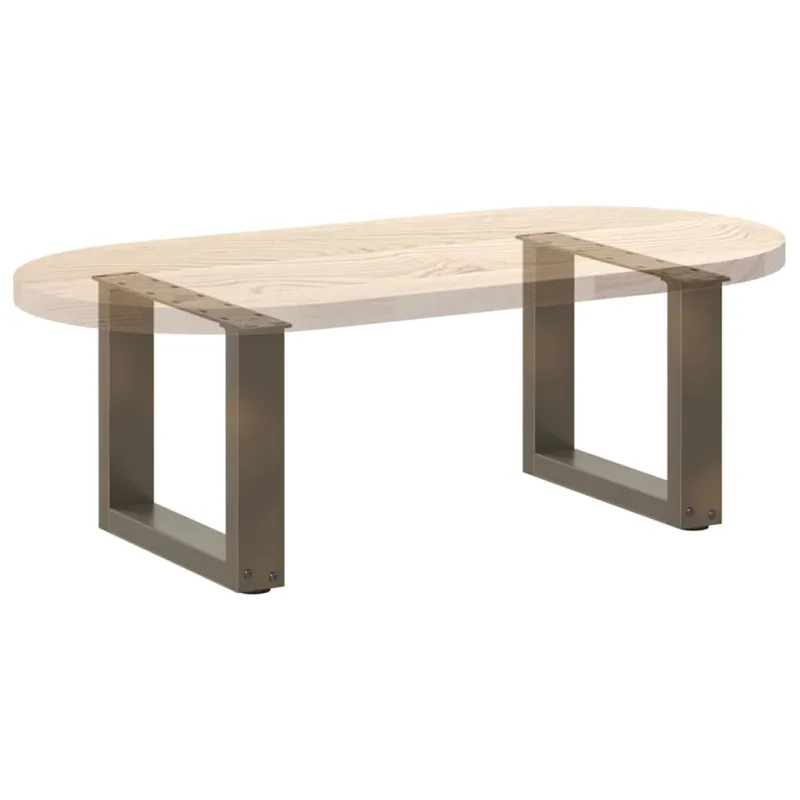 Kavos staliuko kojelės, U formos, 2 vnt., natūralus plienas, 40x(30-31) cm, plienas