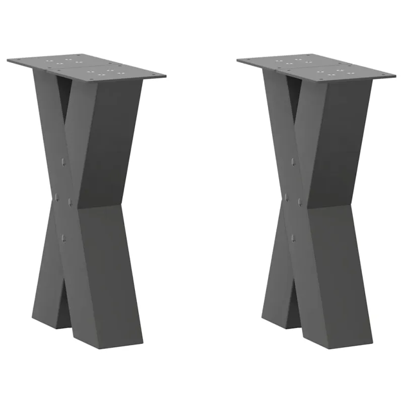 Kavos staliuko kojelės, 2 vnt., antracito spalvos, 28x(42-43) cm, plienas