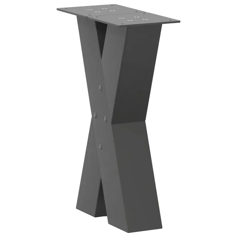 Kavos staliuko kojelės, 2 vnt., antracito spalvos, 28x(42-43) cm, plienas