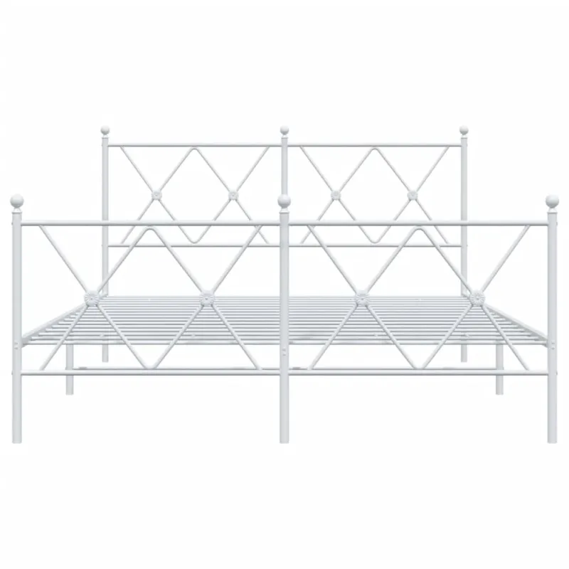 Lovos rėmas su galvūgaliu/kojūgaliu, baltas, 137x190cm, metalas