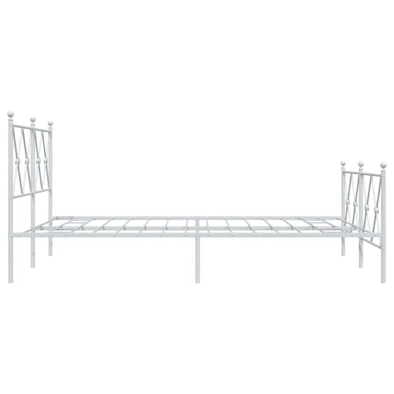 Lovos rėmas su galvūgaliu/kojūgaliu, baltas, 137x190cm, metalas