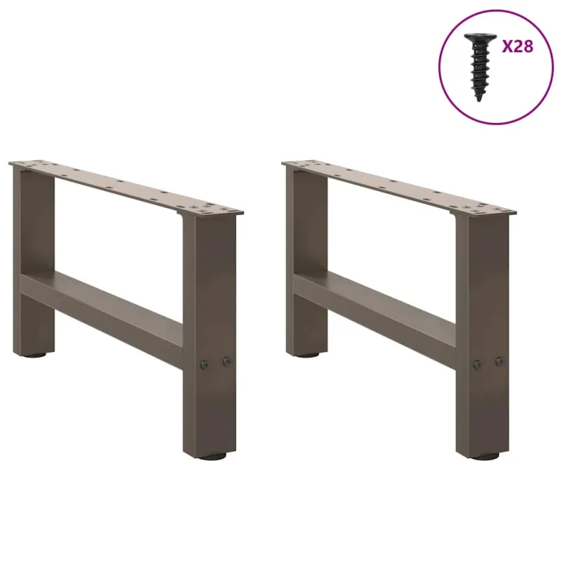 Kavos staliuko kojelės, 2 vnt., 70x(30-31) cm, natūralus plienas