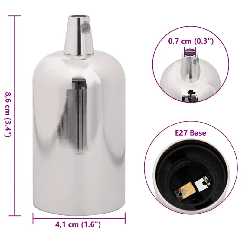 lempų laikikliai 2 vnt Satin Nickel E27