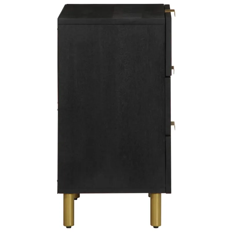 Spintelė prie lovos Juoda 50x33x62 cm Inžinierinė mediena