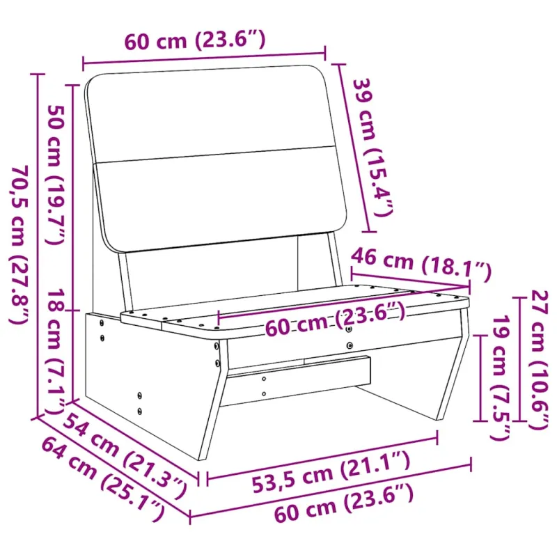 sodo kėdė 60x64x70,5 cm impregnuota pušis