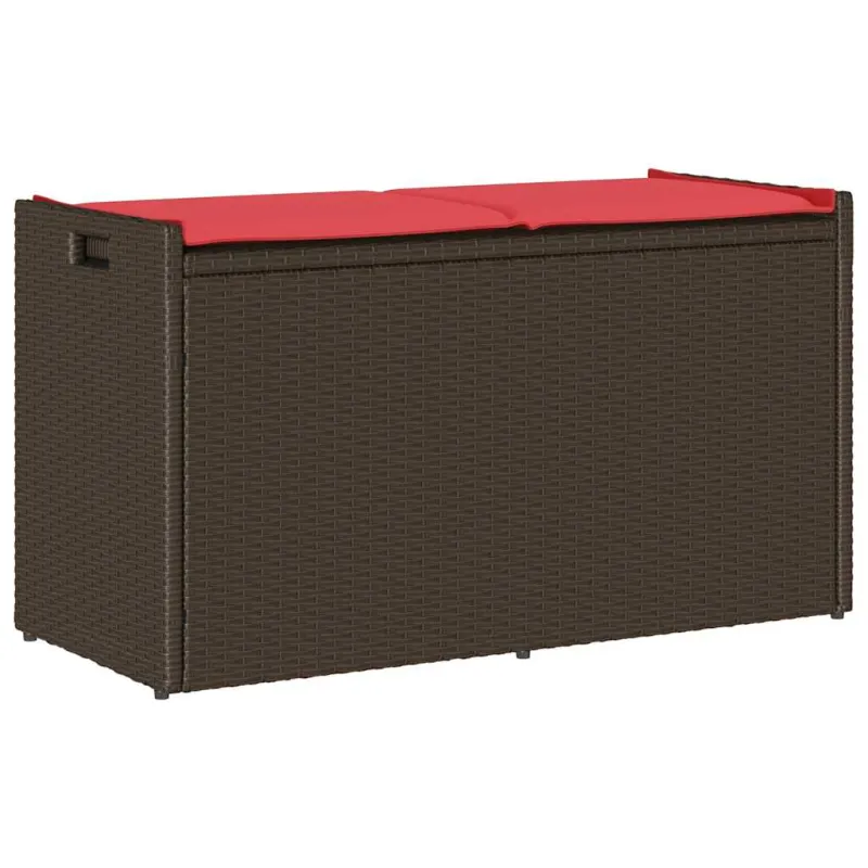 Lauko laikymo suolas su pagalvėlėmis rudos spalvos 100 cm
