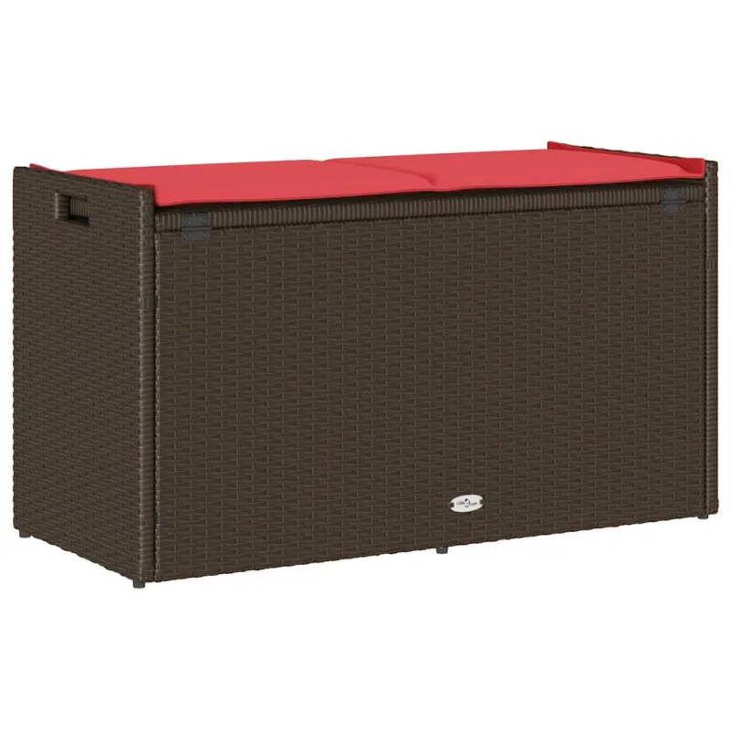 Lauko laikymo suolas su pagalvėlėmis rudos spalvos 100 cm