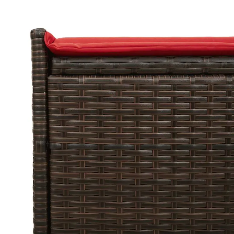 Lauko laikymo suolas su pagalvėlėmis rudos spalvos 100 cm
